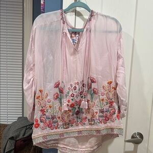 Beautiful Johnny was pale pink  top. worn once a little small at bottom for me.